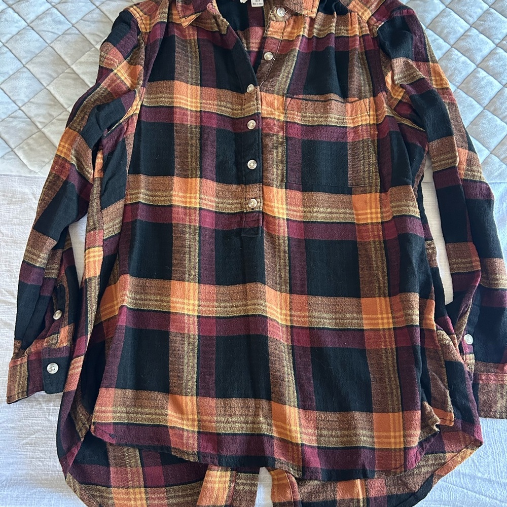 beachlunchlounge Plaid Shirt — Black, Mustard & Burgundy